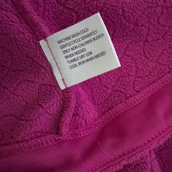 Lady Hagen Large Full Zip Quilted Purple Pink Ribbon Jacket Fleece - Picture 5 of 8